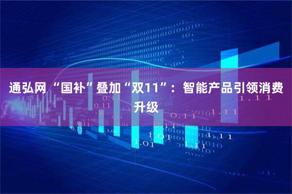 通弘网 “国补”叠加“双11”：智能产品引领消费升级